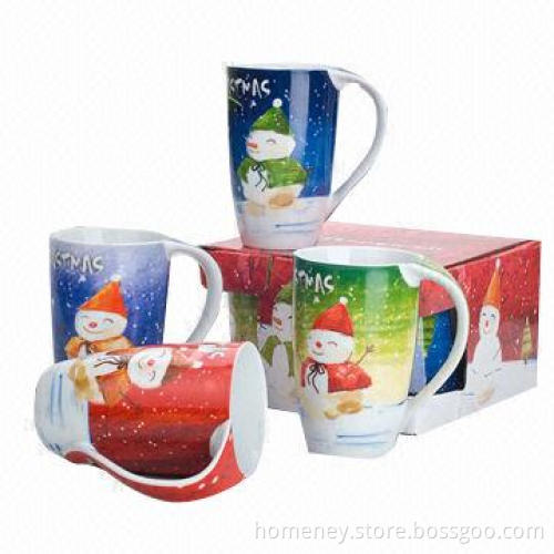 Porcelain Mug with Christmas Decal Decoration